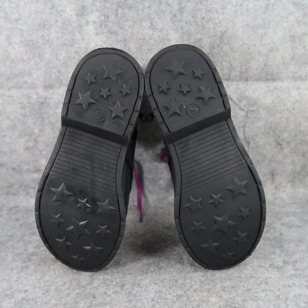 Art Class Shoes Kids 5 Boots Combat Biker Classic Lace Up Zip Black Casual Girls